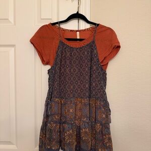 Xhilaration Terracotta Top with Floral Tank Top